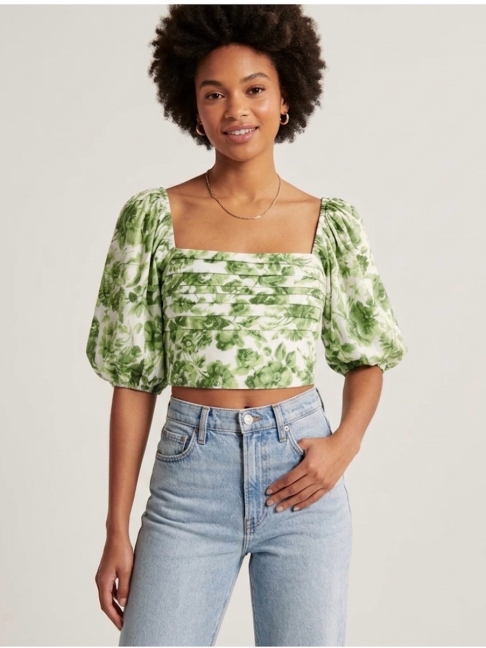 Abercrombie & Fitch A&F Top Blouse Cotton Blend Floral